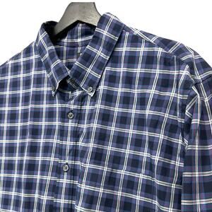 Uniqlo Plaid Button Down Shirt Blue Mens Sz L Large Blue White Red